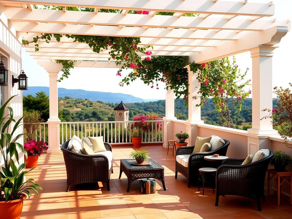 Pergola auch für Balkonterrassen