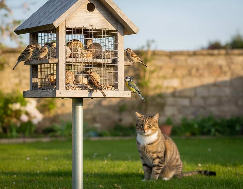 Vogelhaus katzensicher anbringen