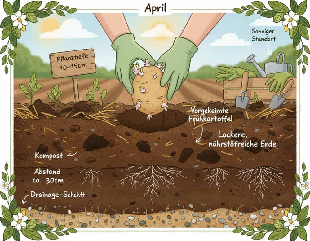 Frühkartoffeln im April pflanzen Frühkartoffeln im April pflanzen