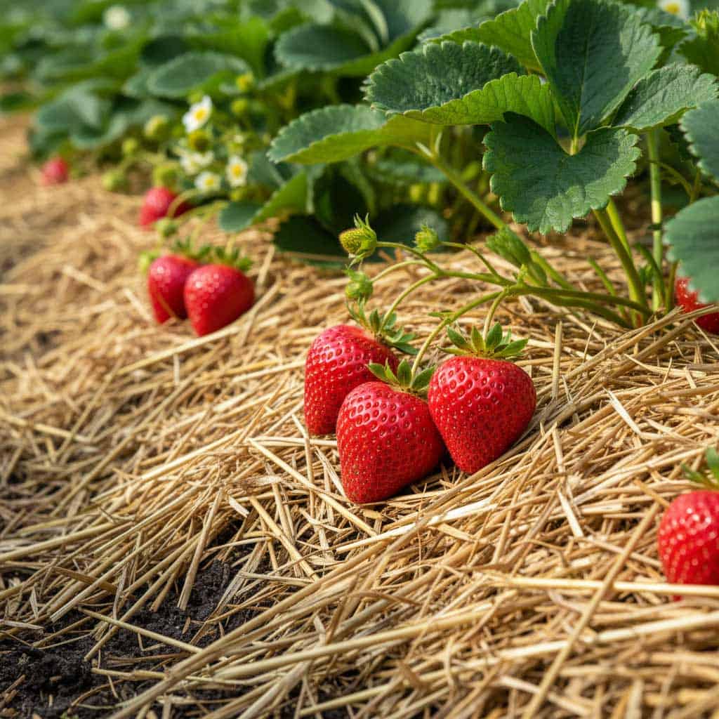 Stroh das perfekte Schutzpolster für Erdbeeren Stroh das perfekte Schutzpolster für Erdbeeren