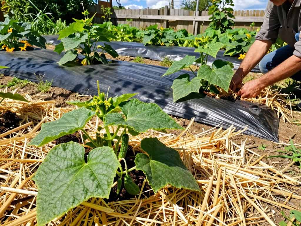 Gurken mulchen im Garten Gurken mulchen im Garten