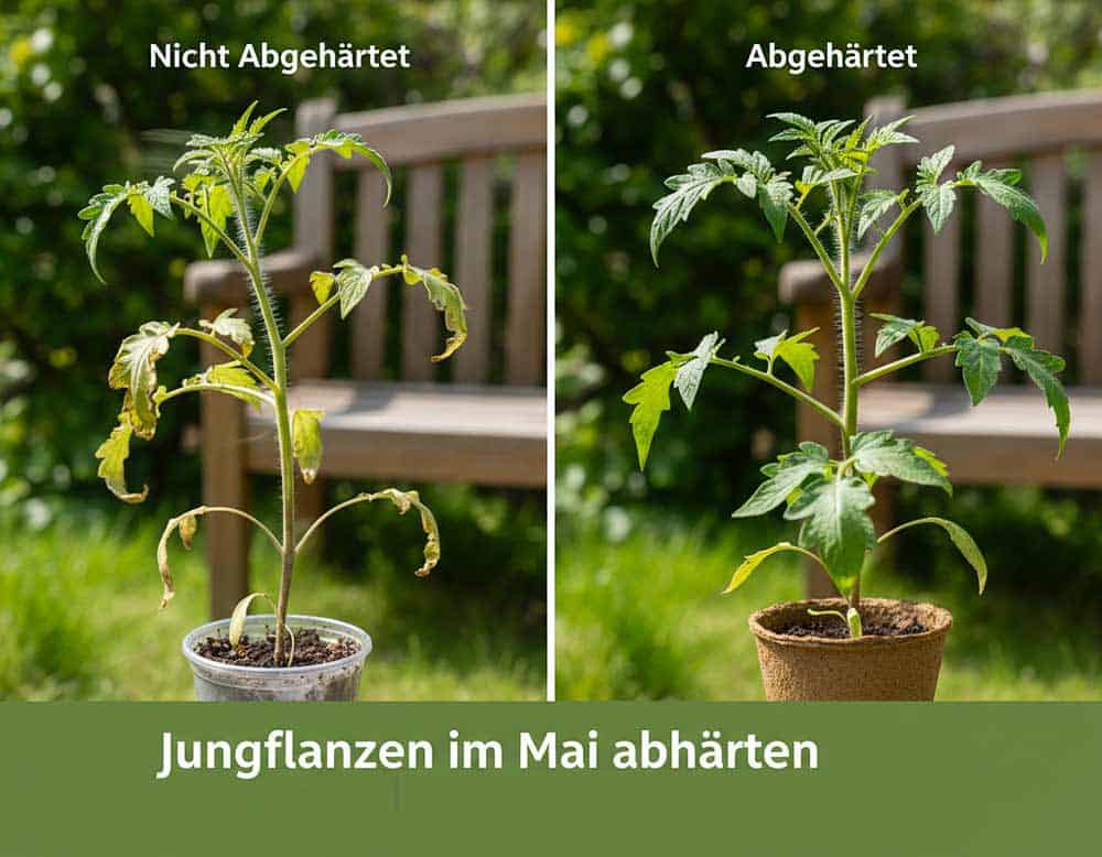 Jungpflanzen im Mai abhärten - ein Vergleich Jungpflanzen im Mai abhärten - ein Vergleich