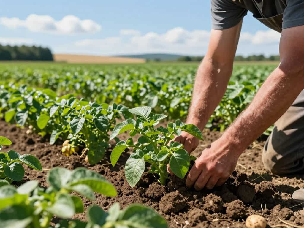 Kartoffeln anhäufeln Kartoffeln anhäufeln