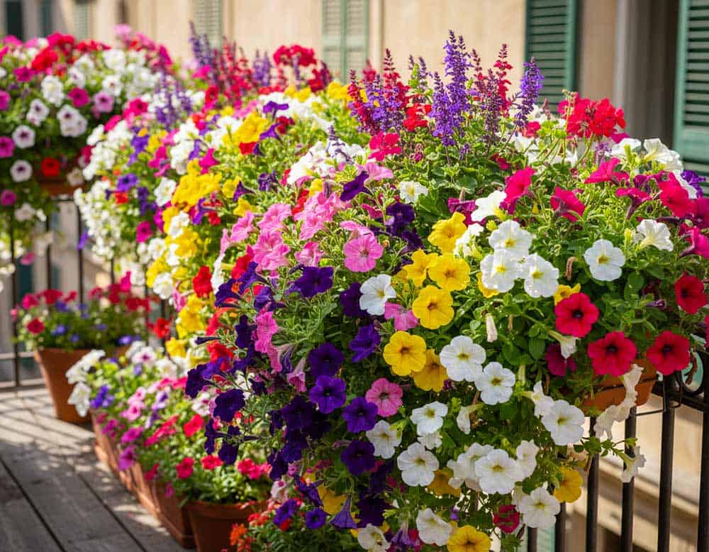 Ein schöner Balkon mit Sommerblüher Ein schöner Balkon mit Sommerblüher