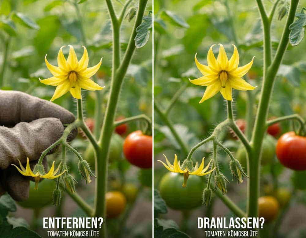 Königsblüte bei Tomaten ausbrechen: Wann es sinnvoll ist Königsblüte bei Tomaten ausbrechen: Wann es sinnvoll ist